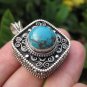 925 Silver Turquoise Compartment Locket Pendant Necklace Nepal Jewelry Art A8