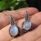 925 Silver Moonstone pair Earrings Earring jewelry Nepal himalayan art