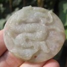 Light Olive Green Jade dragon stone mineral Carving pendant amulet A11 Light Olive Green Jade dragon stone mineral Carving pendant amulet A11