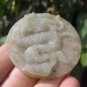 Light Olive Green Jade dragon stone mineral Carving pendant amulet A11