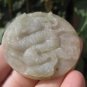 Light Olive Green Jade dragon stone mineral Carving pendant amulet A11