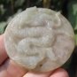 Light Olive Green Jade dragon stone mineral Carving pendant amulet A11
