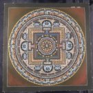 24 K Gold Silver Lakpa Lama Signed Ohm Vajra Thangka Thanka Painting Art A3