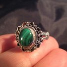 925 Silver Malachite crystal stone Ring Nepal jewelry art Size 7.5 US P GB 925 Silver Malachite crystal stone Ring Nepal jewelry art Size 7.5 US P GB