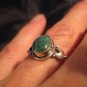 925 Silver Tibetan Turquoise stone Ring  jewelry art Nepal Size 8.25 US  q1/2 GB