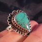 925 Silver Tibetan Turquoise stone Ring jewelry art Nepal Size 10 US T1/5 GB
