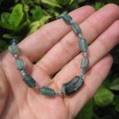 925 Silver Roman Glass Green old Antique Bead Necklace 1200 yrs A9