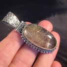 925 Silver Natural Rutile Quartz Crystal Rock Stone Pendant Necklace Nepal B1 925 Silver Natural Rutile Quartz Crystal Rock Stone Pendant Necklace Nepal B1