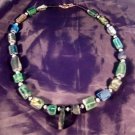 925 Silver Roman Glass Bead necklace blue green color 1500 yr old glass 925 Silver Roman Glass Bead necklace blue green color 1500 yr old glass