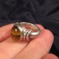 925 Silver Tigers Tiger Eye stone Ring Nepal jewelry art Size 5 US