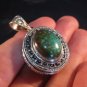 925 Silver Turquoise Compartment Locket Pendant Necklace Nepal Jewelry Art A7