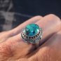 925 Silver Tibetan Turquoise stone Ring jewelry Nepal Size 9 US A5