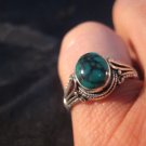 925 Silver Tibetan Turquoise stone Ring  jewelry Nepal Size 6.5 US   N GB