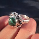 925 Silver Malachite stone Ring  jewelry Nepal Size 8 US  Q GB