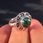 925 Silver Malachite stone Ring jewelry Nepal Size 8 US Q GB