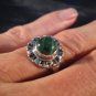 925 Silver Malachite stone Ring jewelry Nepal Size 8 US Q GB