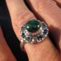 925 Silver Malachite stone Ring jewelry Nepal Size 8 US Q GB