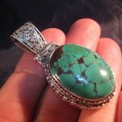 925 Silver Tibetan Turquoise stone crystal Pendant Necklace Nepal Jewelry Art B2 925 Silver Tibetan Turquoise stone crystal Pendant Necklace Nepal Jewelry Art B2