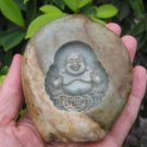 Happy Buddha Shakyamuni Jade stone Carving Art Chinese plum A6