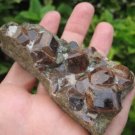 Natural Brown Garnet Crystal stone mineral specemin Afghanistan rock