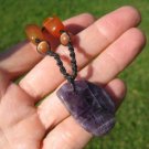 Natural Amethyst Agate Cats Eye stone mineral pendant necklace Thailand jewelry
