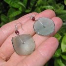 Large 925 Silver Green Roman Glass Earrings Afghanistan jewelry art 1500 yrs Large 925 Silver Green Roman Glass Earrings Afghanistan jewelry art 1500 yrs