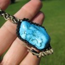 Howlite Turquoise hand woven Necklace Thailand jewelry art Howlite Turquoise hand woven Necklace Thailand jewelry art