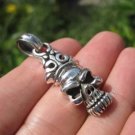 925 Sterling Silver Skull pendant necklace jewelry art Thailand A6 925 Sterling Silver Skull pendant necklace jewelry art Thailand A6