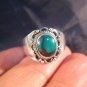 925 Silver Tibetan Turquoise stone Ring jewelry art Nepal Size 9 US