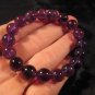 Natural Amethyst Crystal Stone Bead Bracelet Jewelry mineral art Thailand