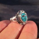 925 Silver Tibetan Turquoise stone Ring jewelry art Nepal Size 6.75 US N1/2 GB 925 Silver Tibetan Turquoise stone Ring jewelry art Nepal Size 6.75 US N1/2 GB