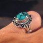 925 Silver Tibetan Turquoise stone Ring jewelry art Nepal Size 6.75 US N1/2 GB