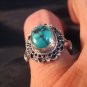925 Silver Tibetan Turquoise stone Ring jewelry art Nepal Size 6.75 US N1/2 GB