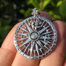 925 Silver compass pendant necklace Thailand jewelry art
