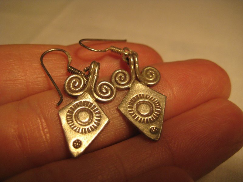 999 silver hill tribe earring earrings northern Thailand
