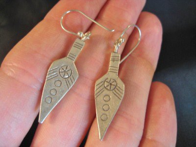 999 % pure Silver earrings Hill Tribe Thailand A
