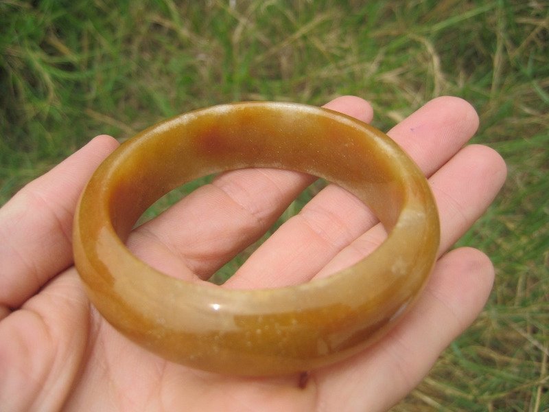 Natural yellow brown Carnelain Sard mineral Bangle Bracelet Jewelry A20