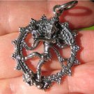 925 Silver Nataraja Shiva dance of destruction pendant amulet necklace 925 Silver Nataraja Shiva dance of destruction pendant amulet necklace