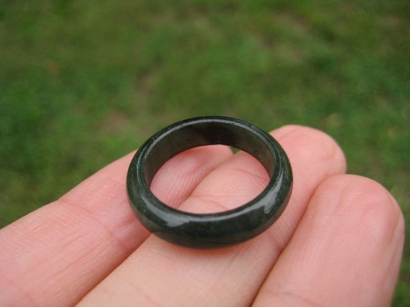 Natural Jade ring Thailand jewelry stone mineral art size 6.5 A30
