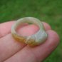 Natural White Green Jade ring Thailand jewelry stone mineral art size 8.5 A10