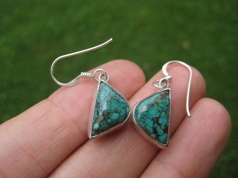 925 silver natural Tibetan stone turquoise Nepal jewelry art