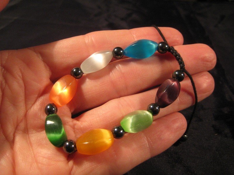 Cats Eye Crystal Bracelet Mineral stone Jewelry A