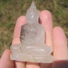 Natural Rutile Quartz Stone Crystal Buddha statue Mineral art A1