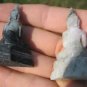 Set 2 Natural jade stone Buddha statues Thailand Mineral art A10