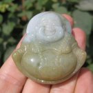 Natural Jade Happy Buddha Pendant Amulet stone stone mineral carving jewlery