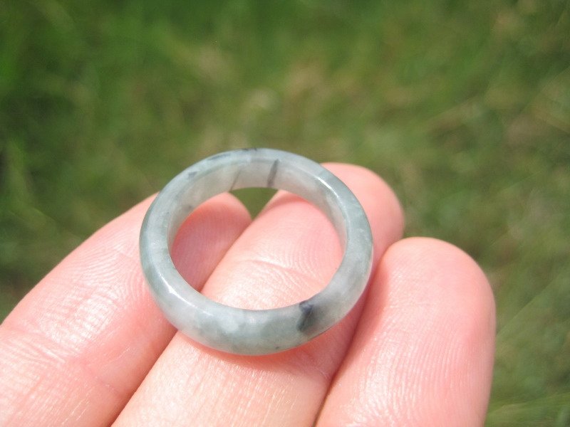 Natural Jade ring Thailand jewelry stone mineral art size 7 A22