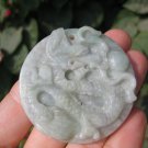 Natural Jade Dragon Pendant Amulet stone carving Thailand Jewelry art A4 Natural Jade Dragon Pendant Amulet stone carving Thailand Jewelry art A4