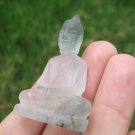 Natural Quartz Crystal Shakyamuni Buddha statue Thailand figurine art A15