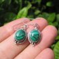 925 Silver Malachite pair Earrings Earring jewelry Nepal himalayan art A5