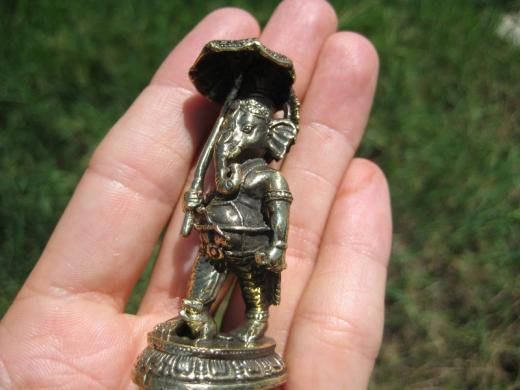 Brass Statue Lord Ganesh Ganesha figure Thailand Hindu art